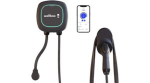 Wallbox Pulsar Plus Level 2 Electric Vehicle Smart Charger – Ultra Compact, WiFi, Bluetooth, Alexa and Google Home – 25 Foot Cable – UL Certified – Indoor/Outdoor (40 Amp)